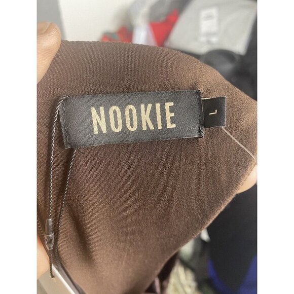 Nookie Womens Alexia Cut‎ Out Midi in Chocolate Size Large - Picture 6 of 9